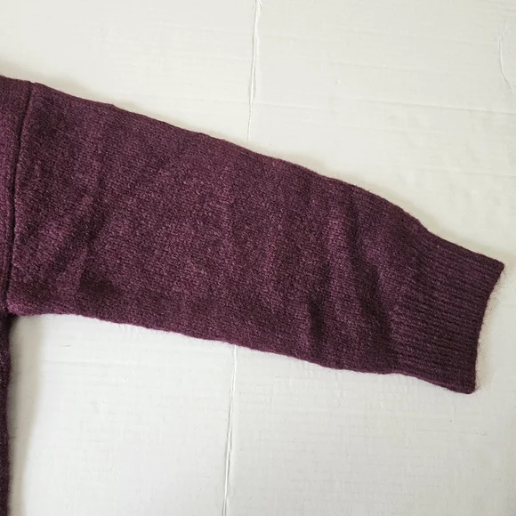 Nasty Gal Burgundy Sweater Size M Mock Neck Relaxed Fit Knit Warm NWT - Picture 8 of 13